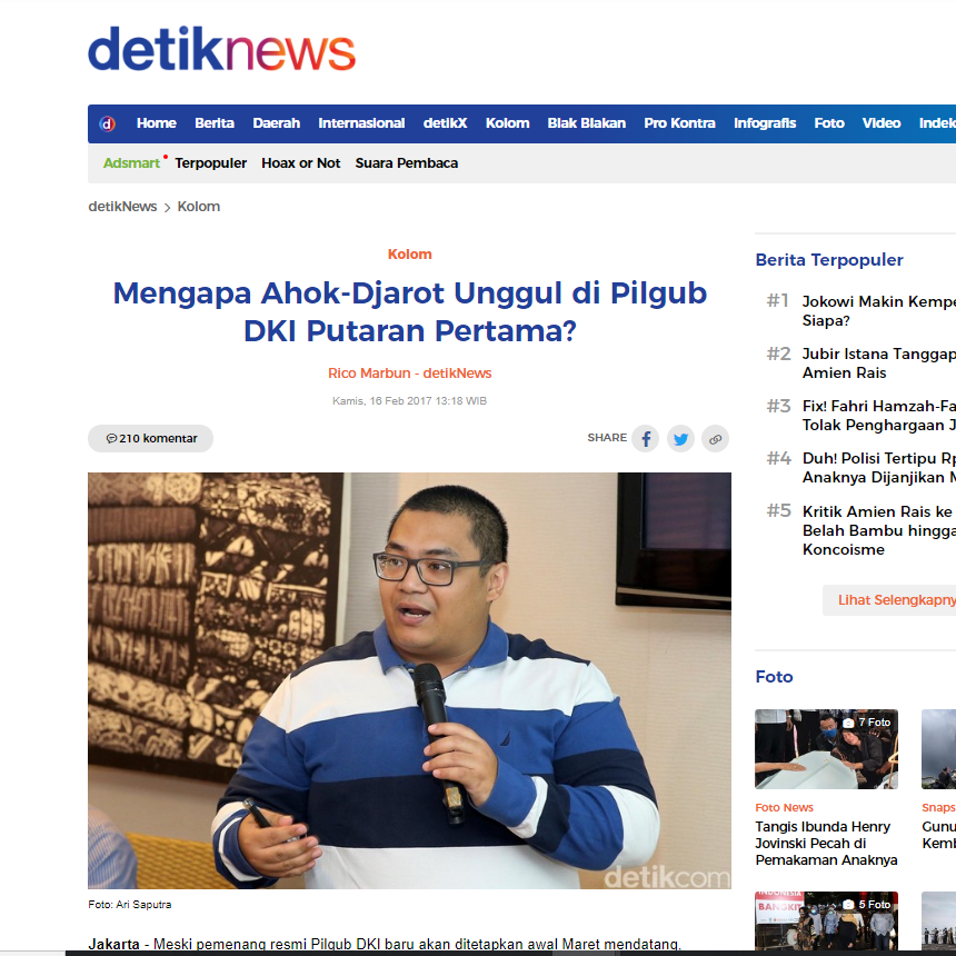 Mengapa AhokDjarot Unggul di Pilgub DKI Putaran Pertama Mengapa AhokDjarot Unggul di Pilgub DKI Putaran Pertama
